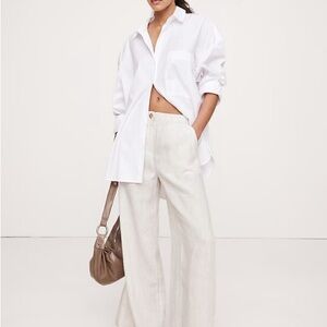 Banana Republic Harrison Elegant Cream Trousers